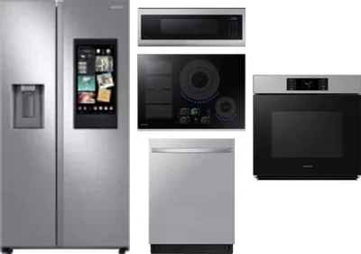 5 Piece Package Includes Refrigerator, Cooktop, Wall Oven, Microwave And Dishwasher