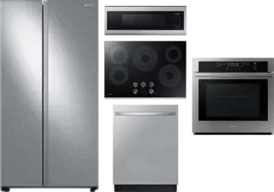 5 Piece Package Includes Refrigerator, Cooktop, Wall Oven, Microwave And Dishwasher