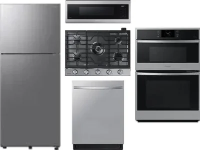 5 Piece Package Includes Refrigerator, Cooktop, Wall Oven, Microwave And Dishwasher