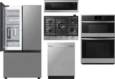 5 Piece Package Includes Refrigerator, Cooktop, Wall Oven, Microwave And Dishwasher