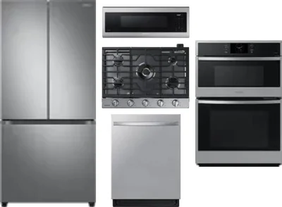 5 Piece Package Includes Refrigerator, Cooktop, Wall Oven, Microwave And Dishwasher