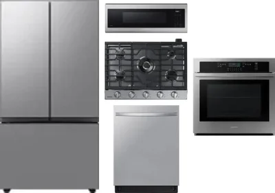 5 Piece Package Includes Refrigerator, Cooktop, Wall Oven, Microwave And Dishwasher