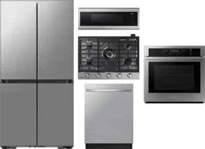 5 Piece Package Includes Refrigerator, Cooktop, Wall Oven, Microwave And Dishwasher