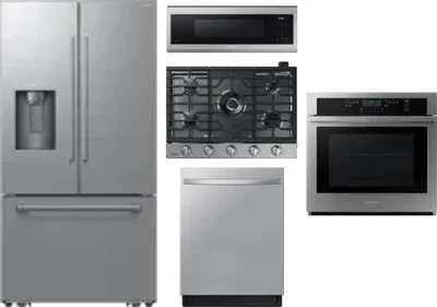 5 Piece Package Includes Refrigerator, Cooktop, Wall Oven, Microwave And Dishwasher