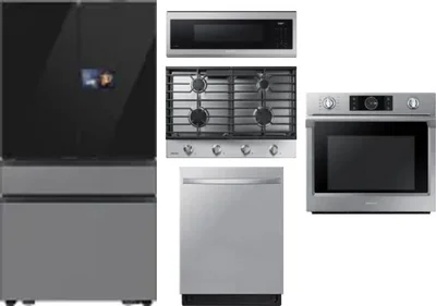 5 Piece Package Includes Refrigerator, Cooktop, Wall Oven, Microwave And Dishwasher