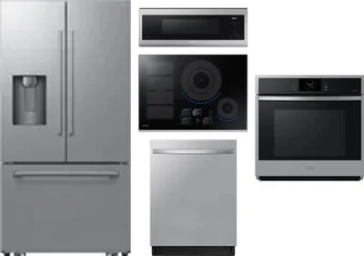 5 Piece Package Includes Refrigerator, Cooktop, Wall Oven, Microwave And Dishwasher