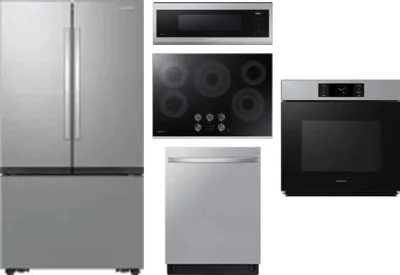 5 Piece Package Includes Refrigerator, Cooktop, Wall Oven, Microwave And Dishwasher