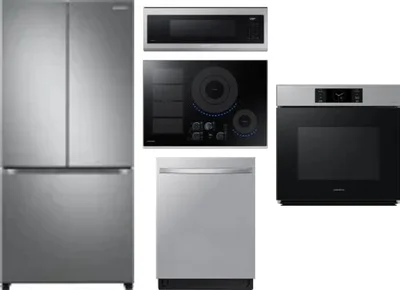 5 Piece Package Includes Refrigerator, Cooktop, Wall Oven, Microwave And Dishwasher