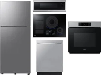5 Piece Package Includes Refrigerator, Cooktop, Wall Oven, Microwave And Dishwasher