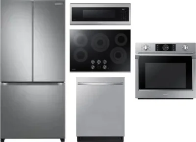5 Piece Package Includes Refrigerator, Cooktop, Wall Oven, Microwave And Dishwasher