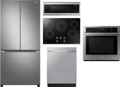 5 Piece Package Includes Refrigerator, Cooktop, Wall Oven, Microwave And Dishwasher