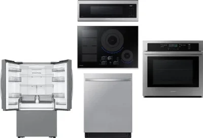 5 Piece Package Includes Refrigerator, Cooktop, Wall Oven, Microwave And Dishwasher