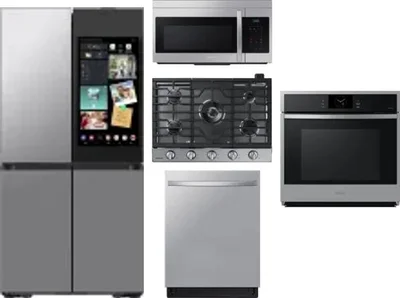 5 Piece Package Includes Refrigerator, Cooktop, Wall Oven, Microwave And Dishwasher