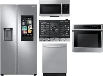 5 Piece Package Includes Refrigerator, Cooktop, Wall Oven, Microwave And Dishwasher