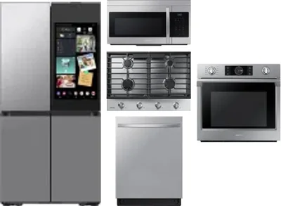 5 Piece Package Includes Refrigerator, Cooktop, Wall Oven, Microwave And Dishwasher