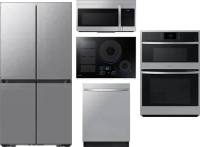 5 Piece Package Includes Refrigerator, Cooktop, Wall Oven, Microwave And Dishwasher