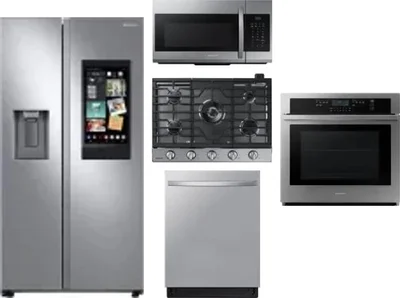 5 Piece Package Includes Refrigerator, Cooktop, Wall Oven, Microwave And Dishwasher