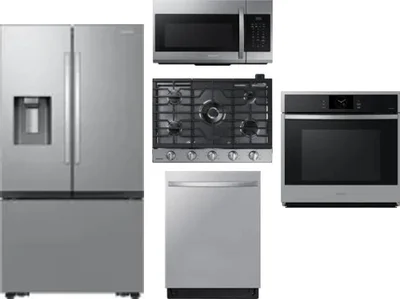 5 Piece Package Includes Refrigerator, Cooktop, Wall Oven, Microwave And Dishwasher