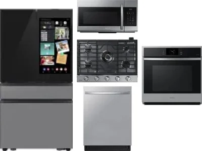 5 Piece Package Includes Refrigerator, Cooktop, Wall Oven, Microwave And Dishwasher