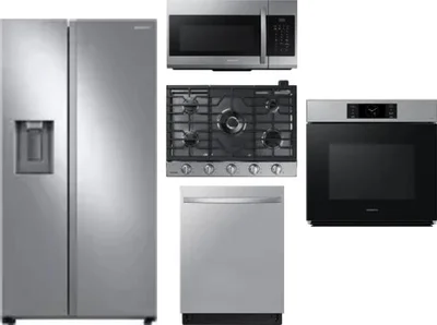 5 Piece Package Includes Refrigerator, Cooktop, Wall Oven, Microwave And Dishwasher