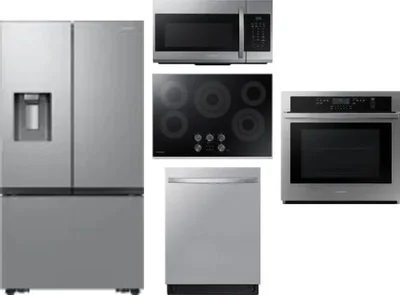 5 Piece Package Includes Refrigerator, Cooktop, Wall Oven, Microwave And Dishwasher