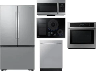5 Piece Package Includes Refrigerator, Cooktop, Wall Oven, Microwave And Dishwasher