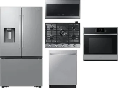 5 Piece Package Includes Refrigerator, Cooktop, Wall Oven, Microwave And Dishwasher