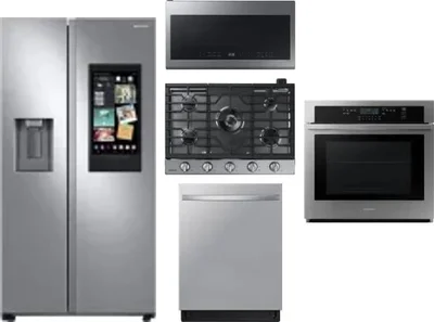 5 Piece Package Includes Refrigerator, Cooktop, Wall Oven, Microwave And Dishwasher