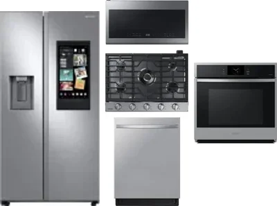 5 Piece Package Includes Refrigerator, Cooktop, Wall Oven, Microwave And Dishwasher