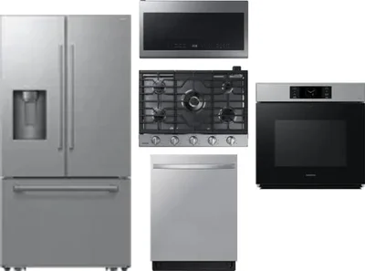 5 Piece Package Includes Refrigerator, Cooktop, Wall Oven, Microwave And Dishwasher