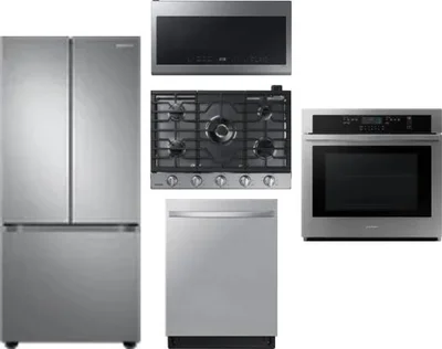 5 Piece Package Includes Refrigerator, Cooktop, Wall Oven, Microwave And Dishwasher