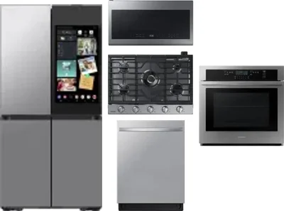 5 Piece Package Includes Refrigerator, Cooktop, Wall Oven, Microwave And Dishwasher