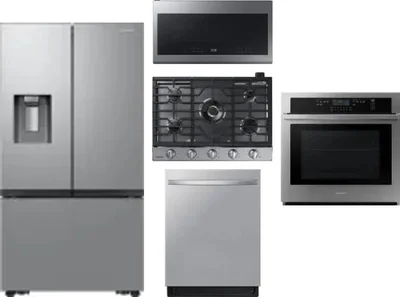 5 Piece Package Includes Refrigerator, Cooktop, Wall Oven, Microwave And Dishwasher