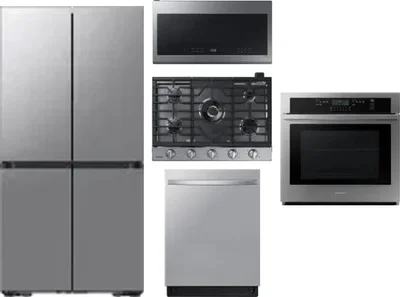 5 Piece Package Includes Refrigerator, Cooktop, Wall Oven, Microwave And Dishwasher