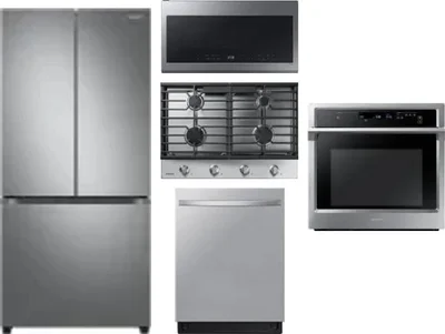 5 Piece Package Includes Refrigerator, Cooktop, Wall Oven, Microwave And Dishwasher