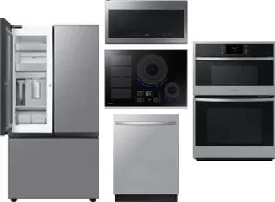 5 Piece Package Includes Refrigerator, Cooktop, Wall Oven, Microwave And Dishwasher