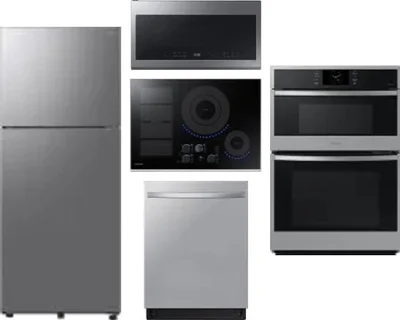 5 Piece Package Includes Refrigerator, Cooktop, Wall Oven, Microwave And Dishwasher