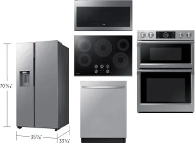 5 Piece Package Includes Refrigerator, Cooktop, Wall Oven, Microwave And Dishwasher
