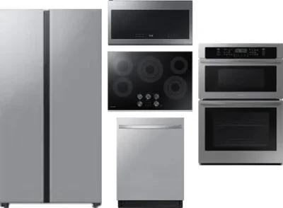 5 Piece Package Includes Refrigerator, Cooktop, Wall Oven, Microwave And Dishwasher