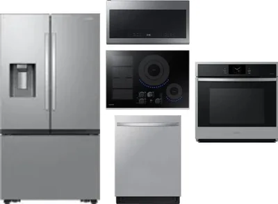 5 Piece Package Includes Refrigerator, Cooktop, Wall Oven, Microwave And Dishwasher