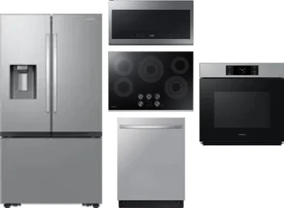 5 Piece Package Includes Refrigerator, Cooktop, Wall Oven, Microwave And Dishwasher