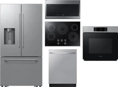 5 Piece Package Includes Refrigerator, Cooktop, Wall Oven, Microwave And Dishwasher