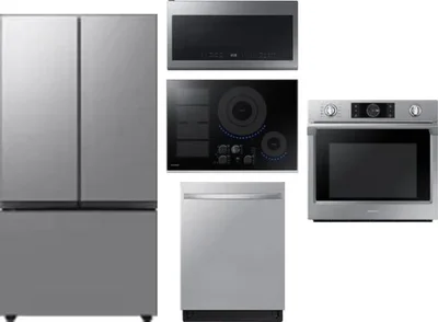 5 Piece Package Includes Refrigerator, Cooktop, Wall Oven, Microwave And Dishwasher