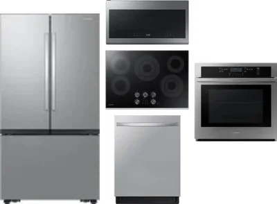 5 Piece Package Includes Refrigerator, Cooktop, Wall Oven, Microwave And Dishwasher