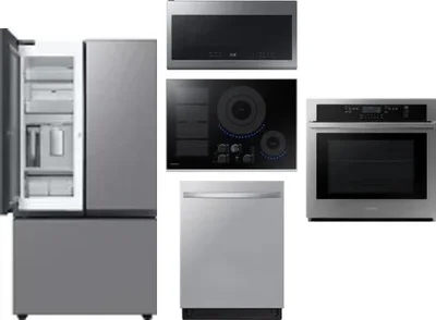 5 Piece Package Includes Refrigerator, Cooktop, Wall Oven, Microwave And Dishwasher