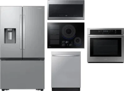 5 Piece Package Includes Refrigerator, Cooktop, Wall Oven, Microwave And Dishwasher