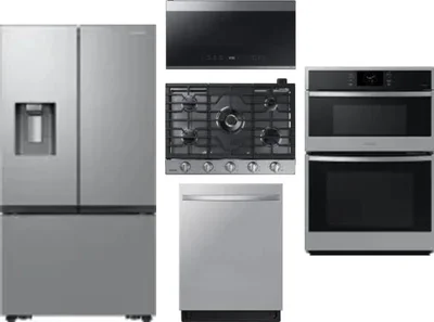 5 Piece Package Includes Refrigerator, Cooktop, Wall Oven, Microwave And Dishwasher