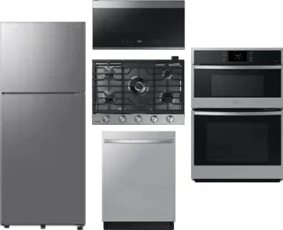 5 Piece Package Includes Refrigerator, Cooktop, Wall Oven, Microwave And Dishwasher
