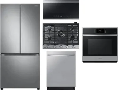 5 Piece Package Includes Refrigerator, Cooktop, Wall Oven, Microwave And Dishwasher