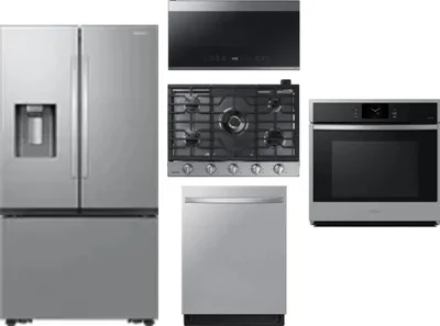 5 Piece Package Includes Refrigerator, Cooktop, Wall Oven, Microwave And Dishwasher